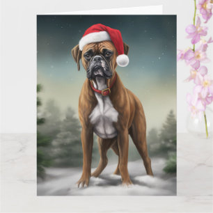 Cartão Cachorro na neve no Natal