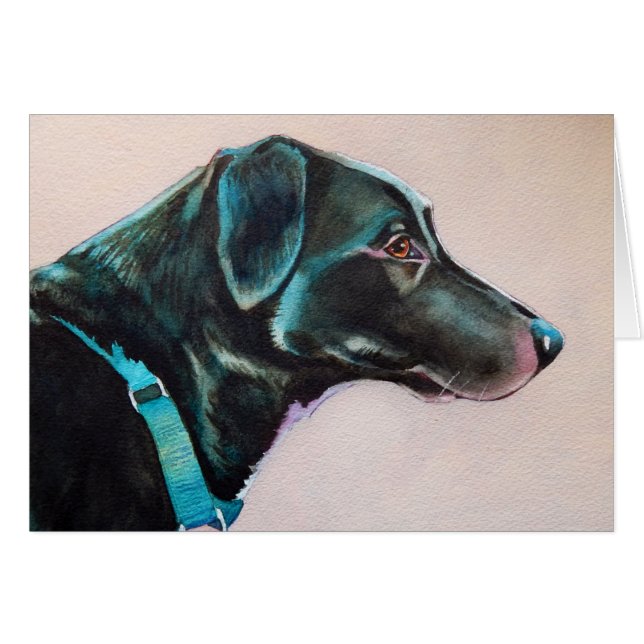 Cartão Cachorro Negro Penoso (Frente Horizontal)