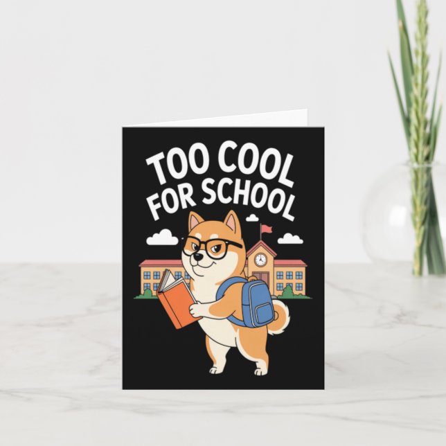 Cartão Cachorro Nerdy Engraçado de Volta à Escola (Frente)