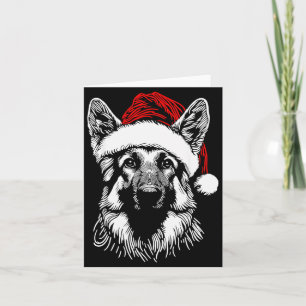 Cartão Cachorro Pastor Alemão Chapéu do Papai Noel Natal