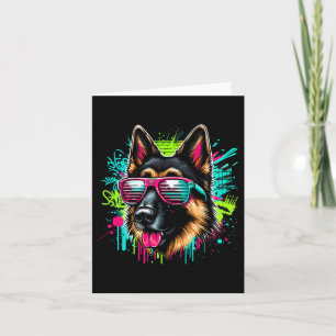 Cartão Cachorro Pastor Alemão Legal Arte Graffiti Estilo