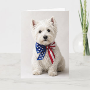 Cartão Cachorro Patriótico Westie West Highland Terrier 4