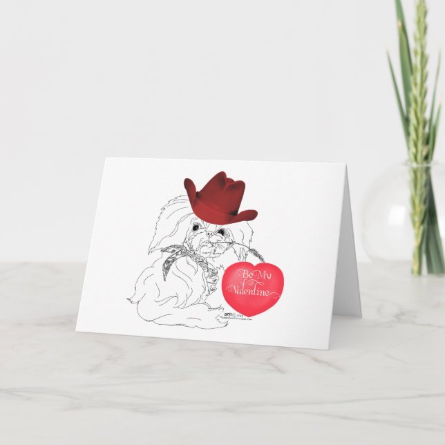 Cartão Cachorro Pequinês no Dia dos Namorados (Frente)