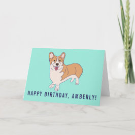 Cartão Cachorro Personalizado Mint Green Birthday