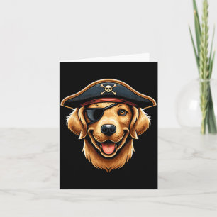 Cartão Cachorro Pirata Golden Retriever Festa de Hallowee
