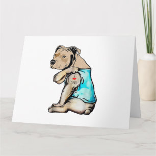 Cartão Cachorro Pitbull Eu Amo Pai Tatuagem Família Diver