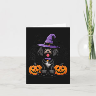 Cartão Cachorro Poodle Padrão Preto Feminino de Halloween