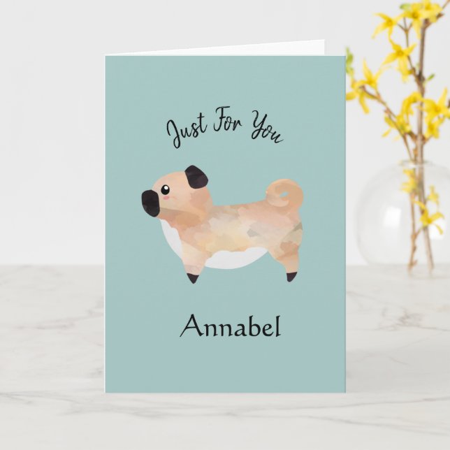 Cartão Cachorro Precioso Personalizado (Flor Amarela)