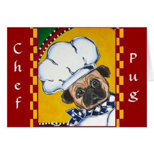 Cartão Cachorro Pug Chef Fofo
