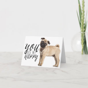 Cartão Cachorro Pug Filhote - Amor, Olá, Pensando em Você