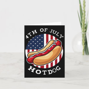 Cartão Cachorro Quente de 4 de Julho Bandeira Americana D