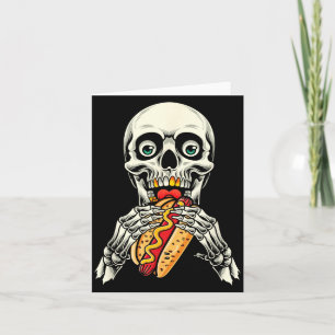 Cartão Cachorro-Quente Esqueleto Halloween