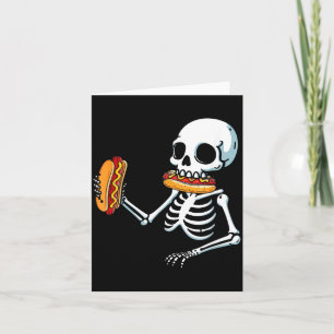 Cartão Cachorro-Quente Esqueleto Halloween