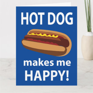 Cartão Cachorro-Quente Me Faz Feliz Cachorro-Quente