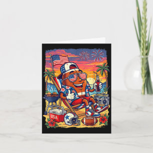 Cartão Cachorro quente patriótico 4 de julho bandeira ame