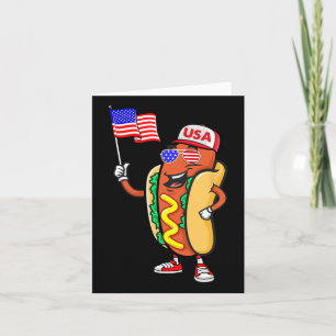 Cartão Cachorro Quente Patriótico Bandeira Americana EUA 