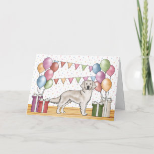 Cartão Cachorro Retriever Dourado Creme Aniversário Color