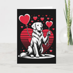 Cartão Cachorro Retriever Dourado Dia dos Namorados Dono