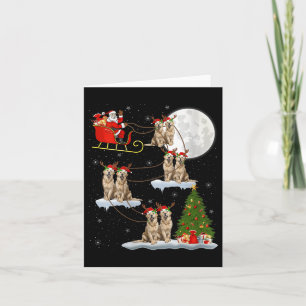 Cartão Cachorro Retriever Dourado Feminino Papai Noel Tre
