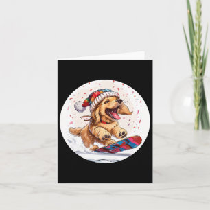 Cartão Cachorro Retriever Dourado Natal Fofo Andando de S