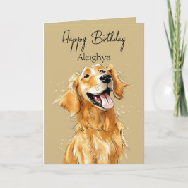 Cartão Cachorro Retriever Dourado Personalizado *