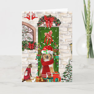 Cartão Cachorro Sheltie Natal