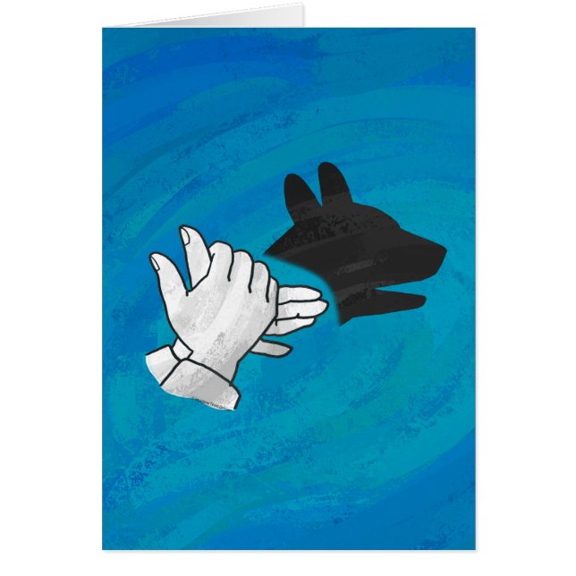 Cartão Cachorro Sombra em Azul (Frente)