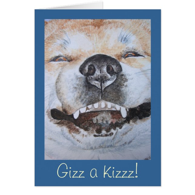 Cartão cachorro sorridente engraçado akita (Frente)