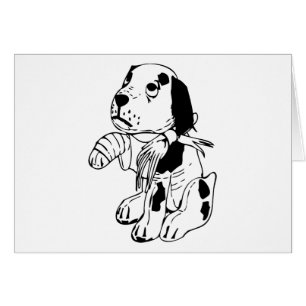 Cartão Cachorro Triste Com Perna Quebrada