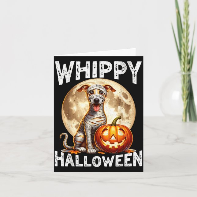 Cartão Cachorro Whippet de Halloween (Frente)