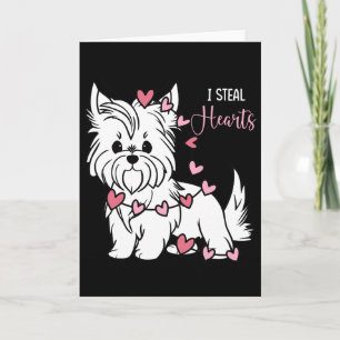 Cartão Cachorro Yorkshire Terrier Roubo Corações Cute Val