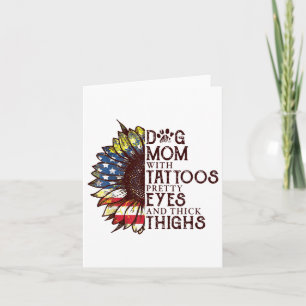 Cartão Cachorros Cachorros Mãe Com Tatuagens Bonito Olhos