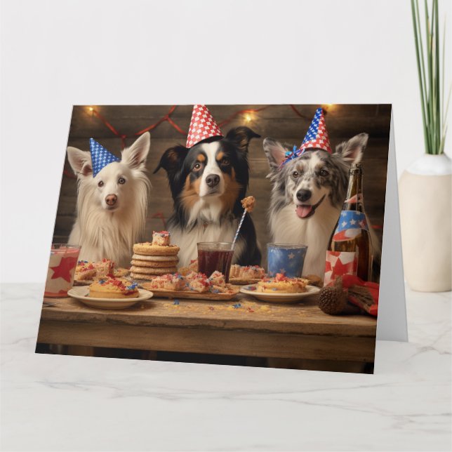 Cartão Cachorros de Festa (Frente)