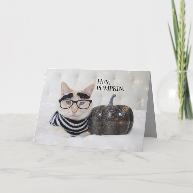 Cartão Cachorros De Gato Borrão E Óculos De Halloween (Frente)