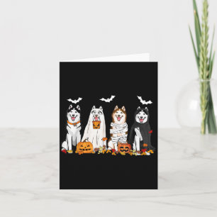 Cartão Cachorros Roucos bonitos, bruxa-múmia fantasma, fa