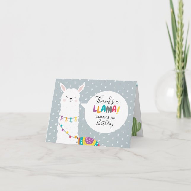 Cartão Cacto Azul Lagarto Foto Obrigado (Frente)