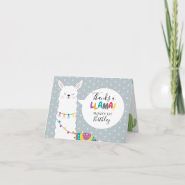 Cartão Cacto Azul Llama Foto Obrigado