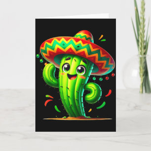 Cartão Cacto Engraçado Cinco De Mayo Meninos Criança Kids