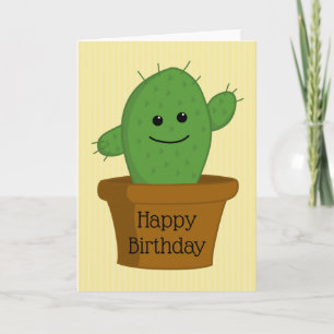 Cartão Cacto Feliz Aniversário