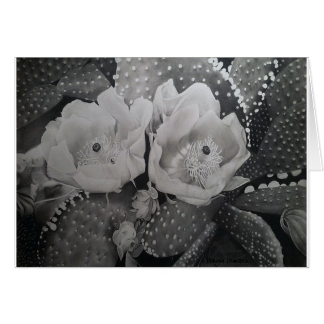 Cartão Cactus em Bloom (Frente Horizontal)