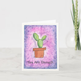 Cartão Cactus em Pote- Placa d'água roxa