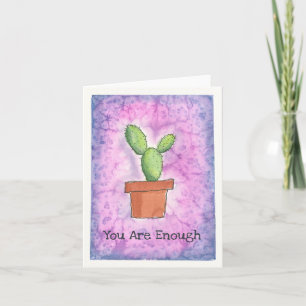 Cartão Cactus em Pote- Placa d'água roxa