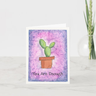 Cartão Cactus em Pote- Placa d'água roxa