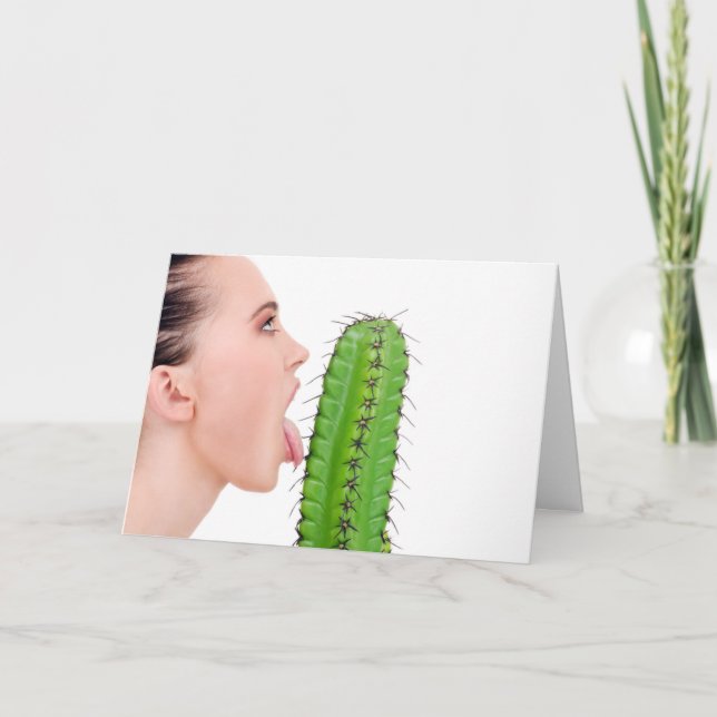 Cartão Cactus Licking Birthday Card (Frente)