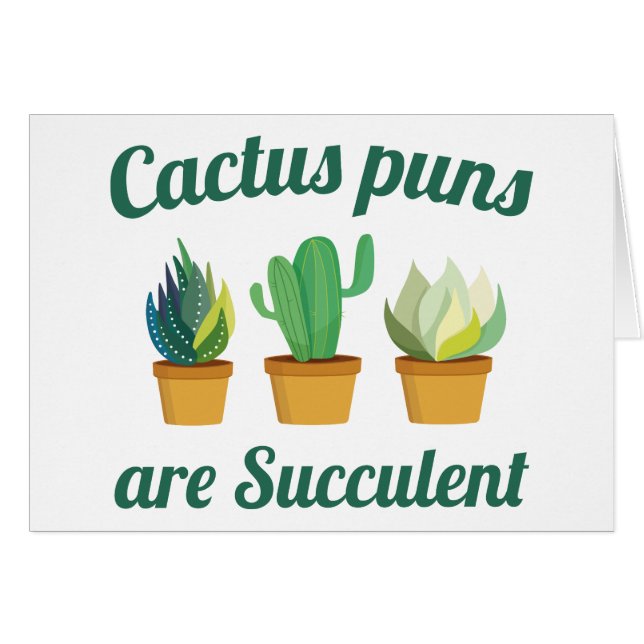Cartão Cactus Puns São Bem-Sucultos (Frente Horizontal)