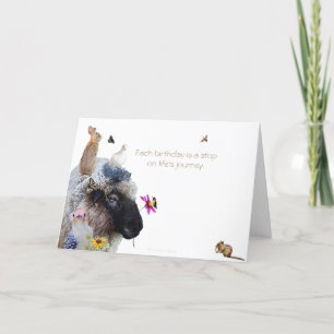 Cartão Cada aniversário é um ponto final na jornada da vi
