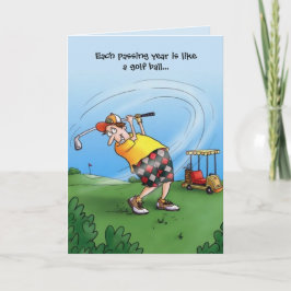 Cartão Cada Ano é como um Aniversário de Bola de Golfe