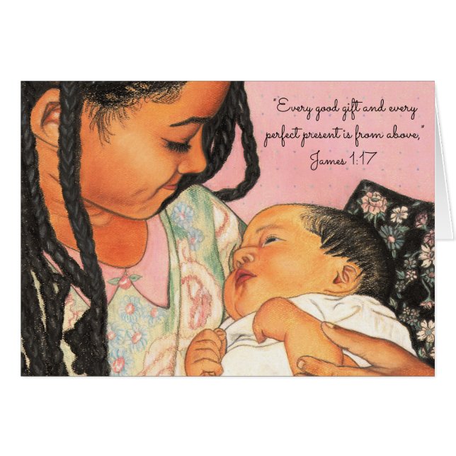 Cartão Cada bom presente Present~Scripture perfeito (Frente Horizontal)