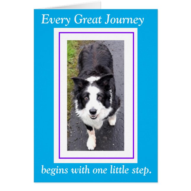 Cartão Cada longa jornada começa com um pequeno passo col (Frente)