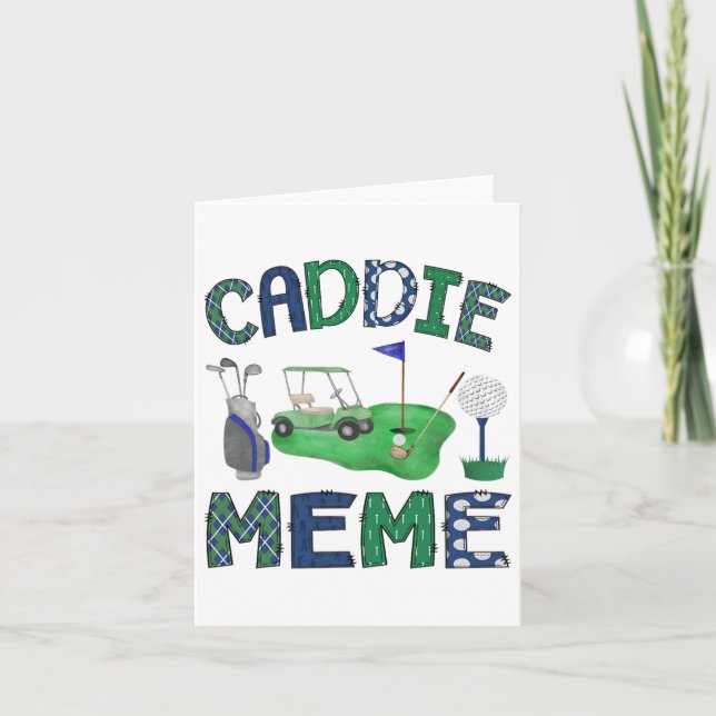 Cartão Caddie Meme Hole Em Um Festa De Golfe De Aniversár (Frente)
